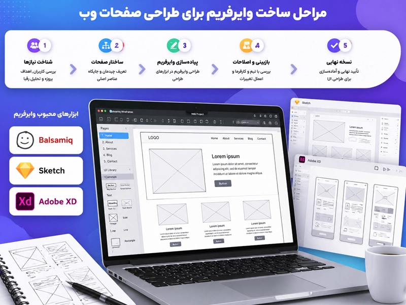 مراحل ساخت و طراحی وایرفریم سایت